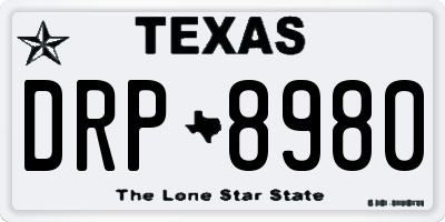 TX license plate DRP8980