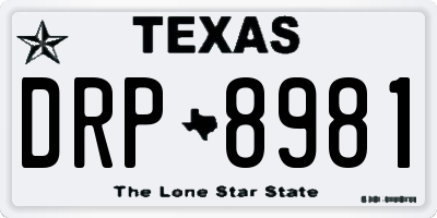 TX license plate DRP8981