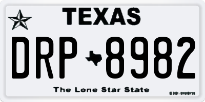 TX license plate DRP8982
