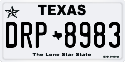 TX license plate DRP8983