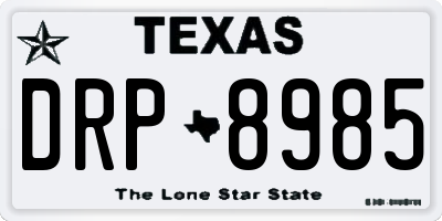TX license plate DRP8985