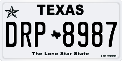 TX license plate DRP8987