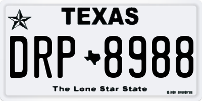 TX license plate DRP8988