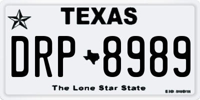 TX license plate DRP8989