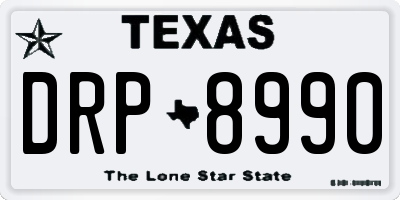 TX license plate DRP8990
