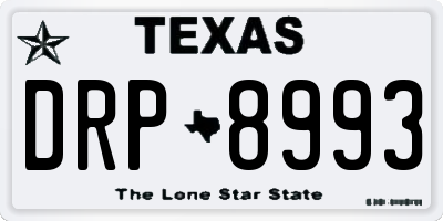TX license plate DRP8993
