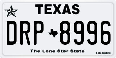 TX license plate DRP8996