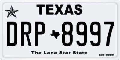 TX license plate DRP8997