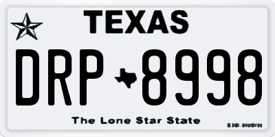 TX license plate DRP8998
