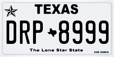 TX license plate DRP8999
