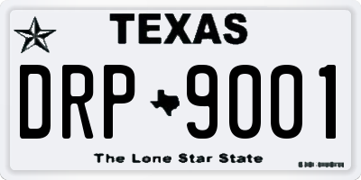 TX license plate DRP9001
