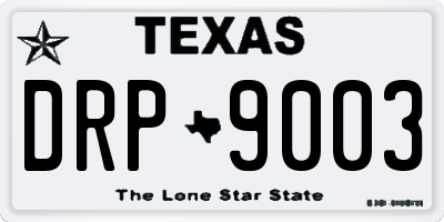 TX license plate DRP9003