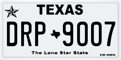 TX license plate DRP9007
