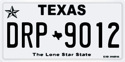 TX license plate DRP9012