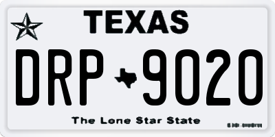 TX license plate DRP9020