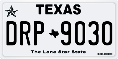 TX license plate DRP9030
