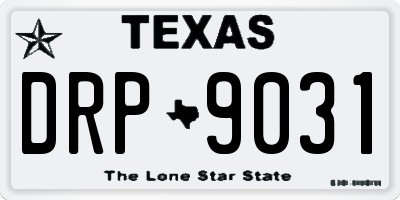 TX license plate DRP9031