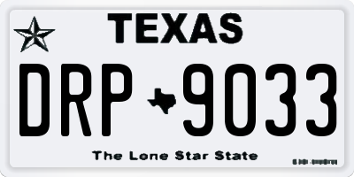 TX license plate DRP9033