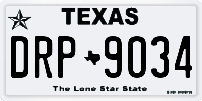 TX license plate DRP9034