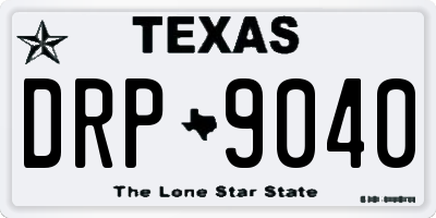 TX license plate DRP9040