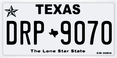 TX license plate DRP9070