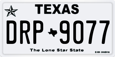 TX license plate DRP9077