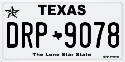 TX license plate DRP9078