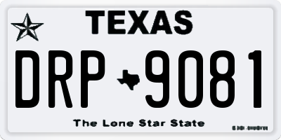 TX license plate DRP9081