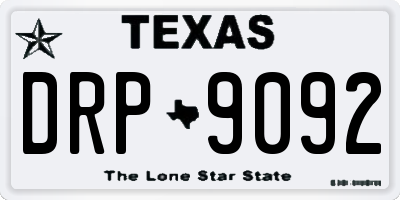 TX license plate DRP9092