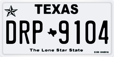 TX license plate DRP9104