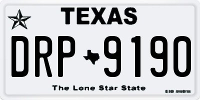 TX license plate DRP9190