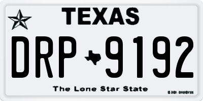TX license plate DRP9192