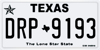 TX license plate DRP9193