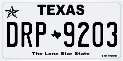 TX license plate DRP9203