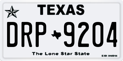 TX license plate DRP9204