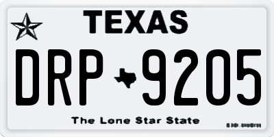 TX license plate DRP9205