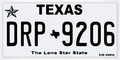 TX license plate DRP9206