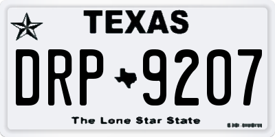 TX license plate DRP9207