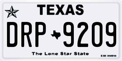 TX license plate DRP9209
