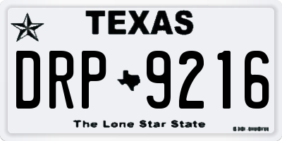 TX license plate DRP9216