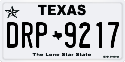 TX license plate DRP9217