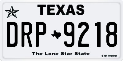 TX license plate DRP9218