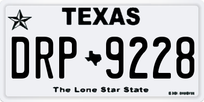 TX license plate DRP9228