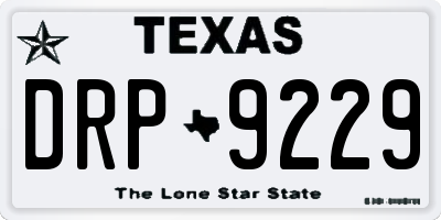 TX license plate DRP9229