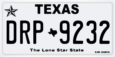 TX license plate DRP9232