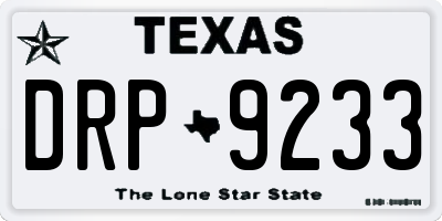 TX license plate DRP9233