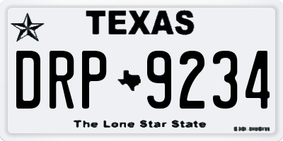 TX license plate DRP9234