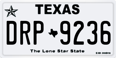 TX license plate DRP9236