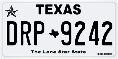 TX license plate DRP9242