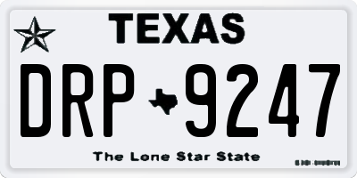 TX license plate DRP9247